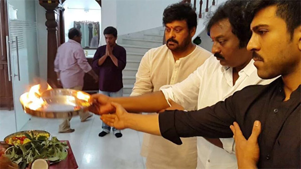 khaidi number 150,chiranjeevi,ganapathi pooja,konedala production,mega star chiranjeevi  'ఖైదీ నెంబర్ 150' భక్తి చూశారా..!